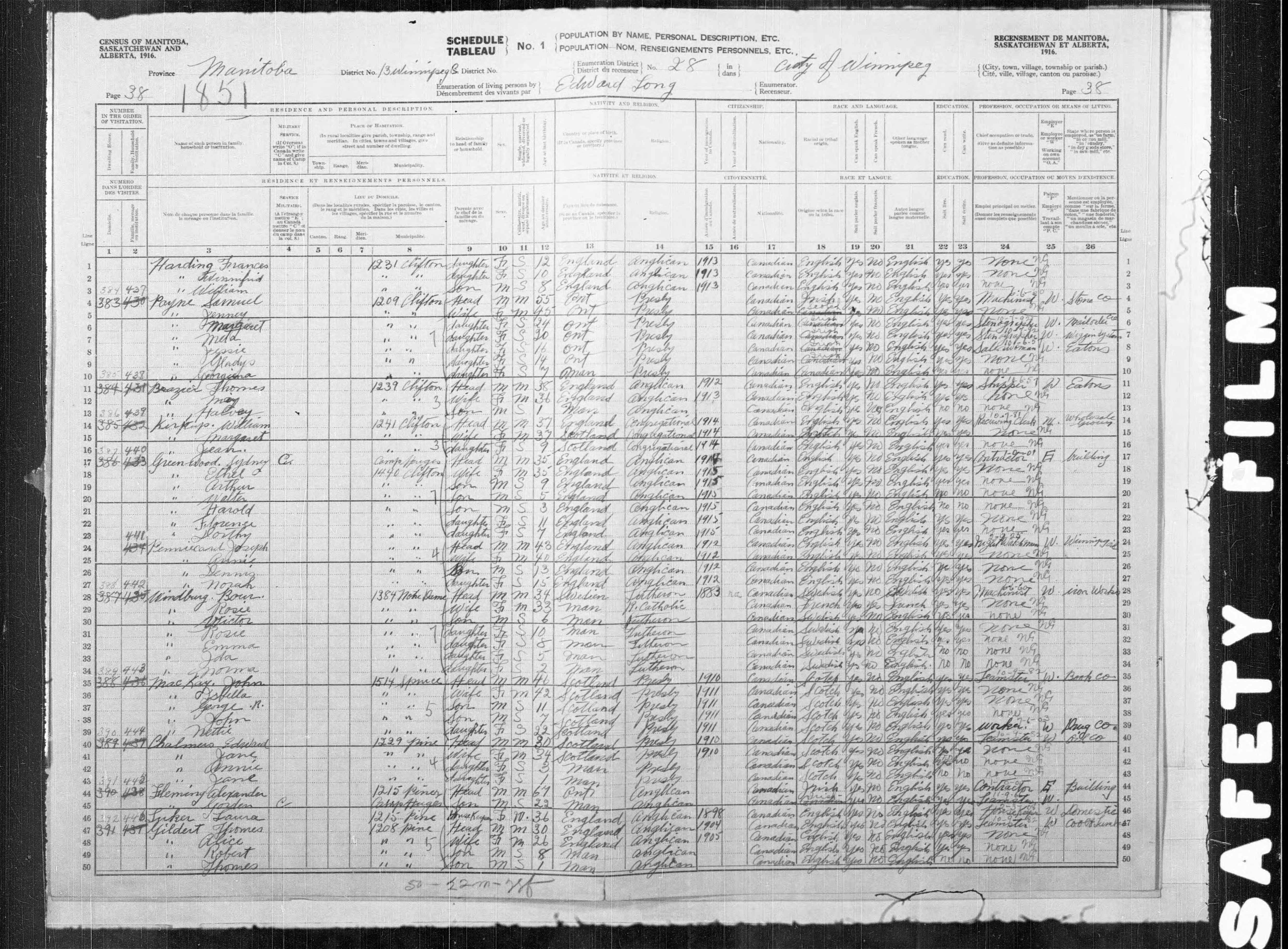 1916 Canada Census of Manitoba, Saskatchewan, and Alberta